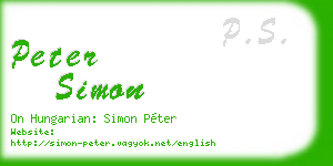 peter simon business card