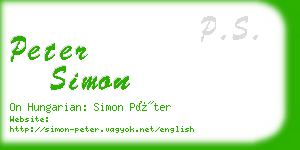peter simon business card
